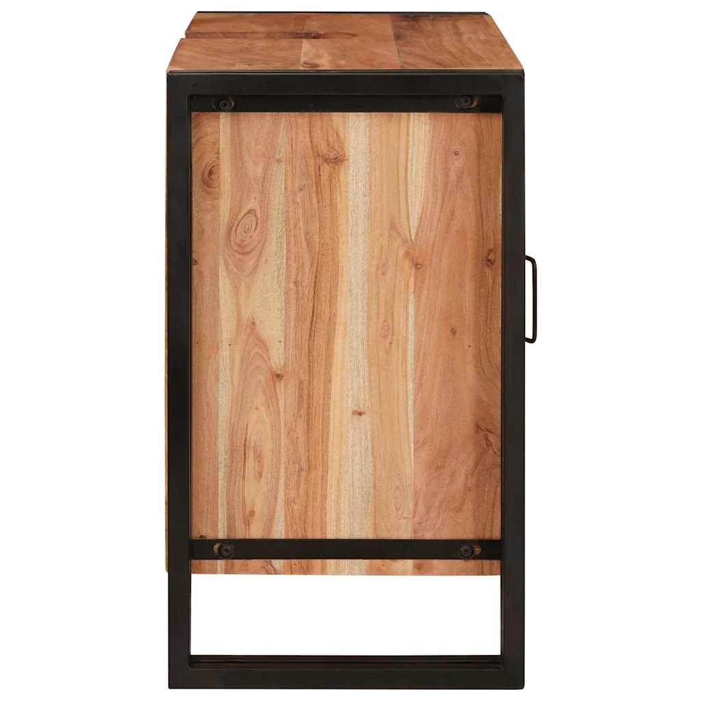 Wastafelonderkast 71 x 33 x 58 cm Massief Acaciuhout, Ijzer