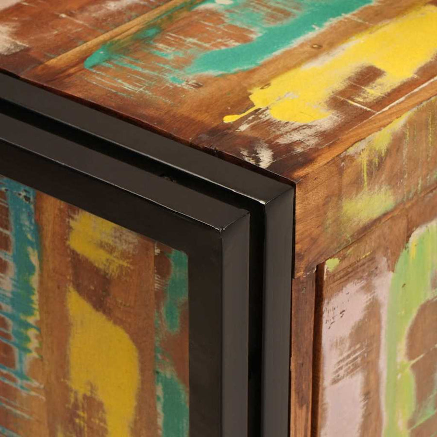 Wastafelonderkast met de deur Massief Gerecycled Hout, Ijzer