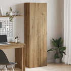 Hoge kast 60x32x190 cm bewerkt hout eikenkleur