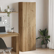 Hoge kast 60x32x190 cm bewerkt hout eikenkleur
