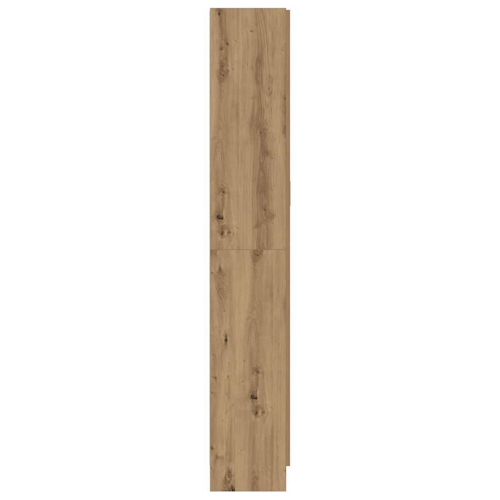 Hoge kast 82,5x30,5x185 cm bewerkt hout artisanaal eikenkleur