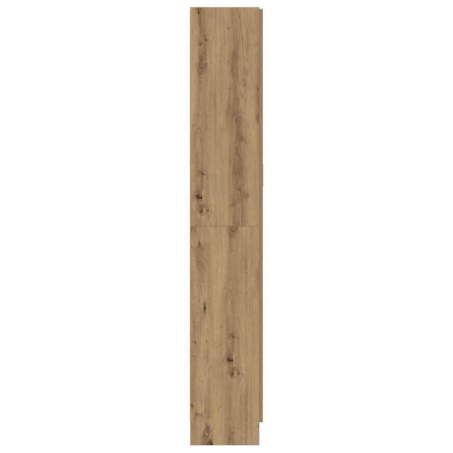 Hoge kast 82,5x30,5x185 cm bewerkt hout artisanaal eikenkleur