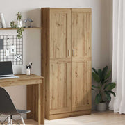 Hoge kast 82,5x30,5x185 cm bewerkt hout eikenkleur