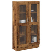 Tall cabinet 82.5x30.5x150 cm carved wood antique wood color