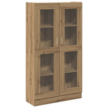 Hoge kast 82,5x30,5x150 cm bewerkt hout artisanaal eikenkleur