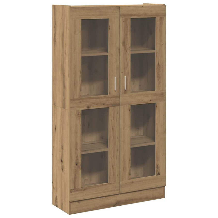 Hoge kast 82,5x30,5x150 cm bewerkt hout artisanaal eikenkleur