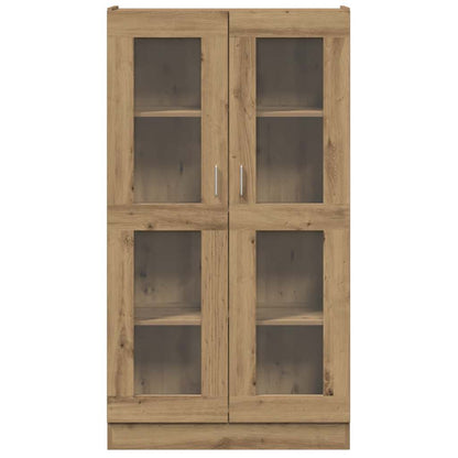 Hoge kast 82,5x30,5x150 cm bewerkt hout artisanaal eikenkleur
