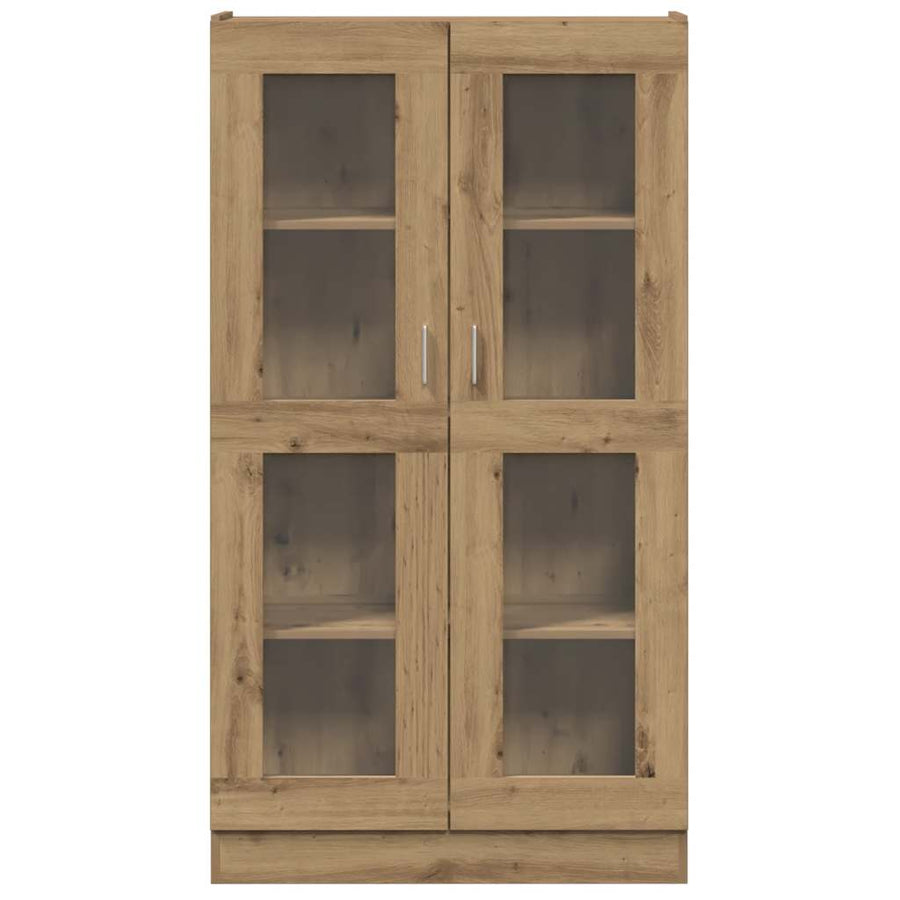 Hoge kast 82,5x30,5x150 cm bewerkt hout artisanaal eikenkleur