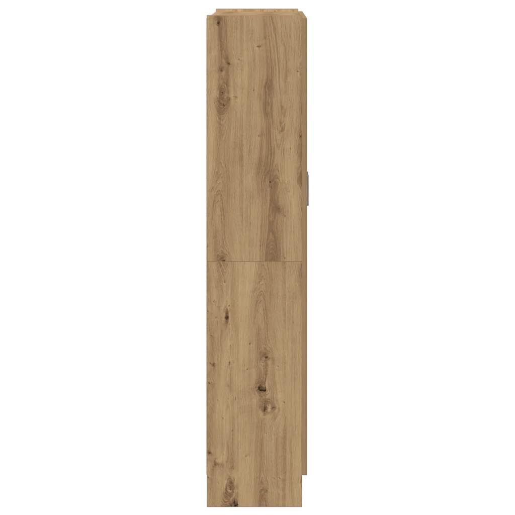 Hoge kast 82,5x30,5x150 cm bewerkt hout artisanaal eikenkleur