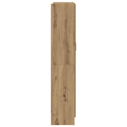 Hoge kast 82,5x30,5x150 cm bewerkt hout artisanaal eikenkleur