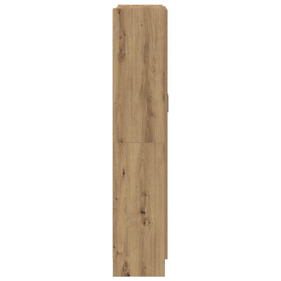 Hoge kast 82,5x30,5x150 cm bewerkt hout artisanaal eikenkleur