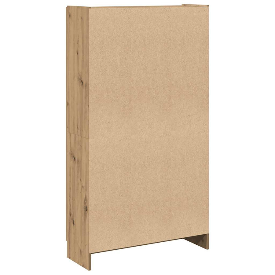 Hoge kast 82,5x30,5x150 cm bewerkt hout artisanaal eikenkleur