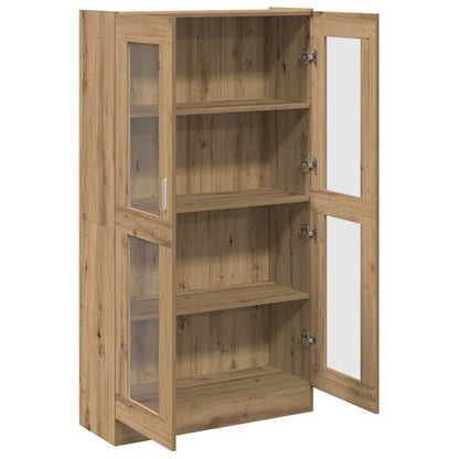 Hoge kast 82,5x30,5x150 cm bewerkt hout artisanaal eikenkleur