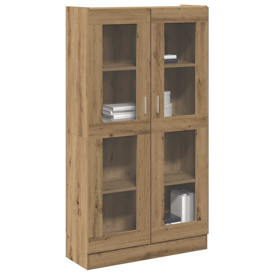 Hoge kast 82,5x30,5x150 cm bewerkt hout artisanaal eikenkleur
