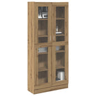 Hoge kast 82,5x30,5x185 cm bewerkt hout eikenkleur