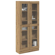 Hoge kast 82,5x30,5x185 cm bewerkt hout eikenkleur