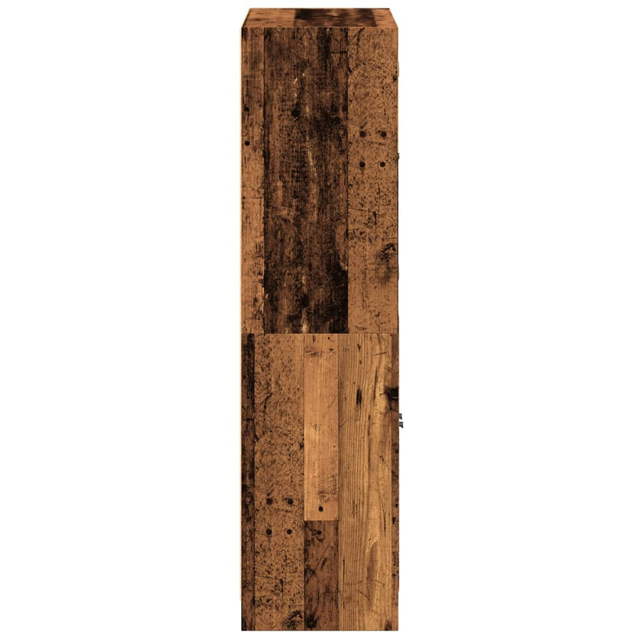 Hoge kast met deuren 68x37x142 cm bewerkt hout oud houtkleurig