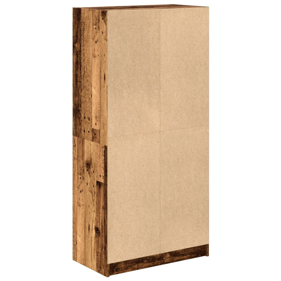 Hoge kast met deuren 68x37x142 cm bewerkt hout oud houtkleurig