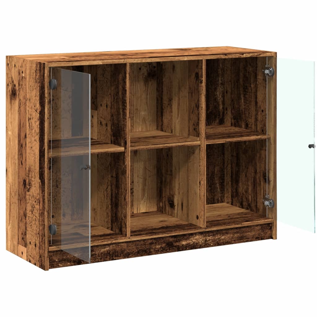 Dressoir 102x37x75,5 cm bewerkt hout oud houtkleurig