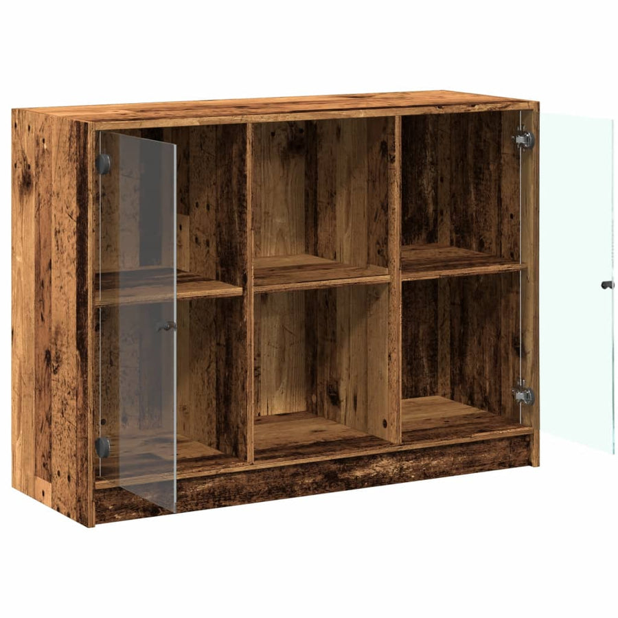 Dressoir 102x37x75,5 cm bewerkt hout oud houtkleurig