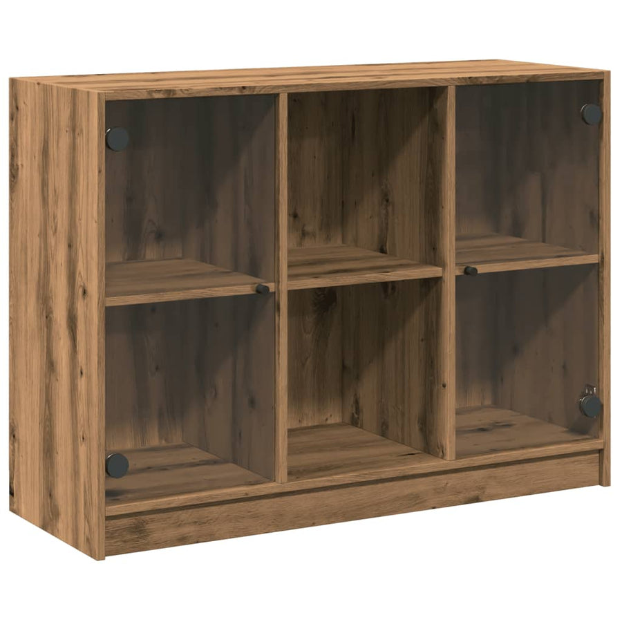 Dressoir 102x37x75,5 cm bewerkt hout artisanaal eikenkleurig
