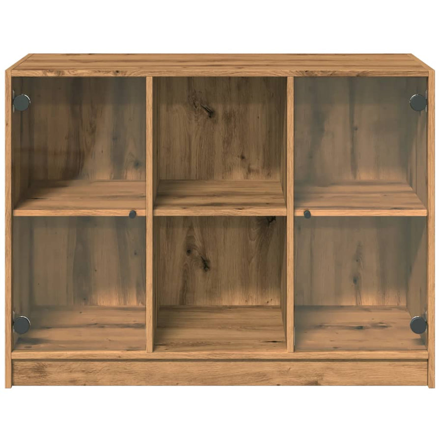 Dressoir 102x37x75,5 cm bewerkt hout artisanaal eikenkleurig