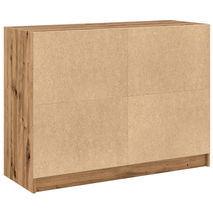 Dressoir 102x37x75,5 cm bewerkt hout artisanaal eikenkleurig