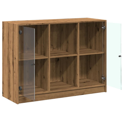 Dressoir 102x37x75,5 cm bewerkt hout artisanaal eikenkleurig