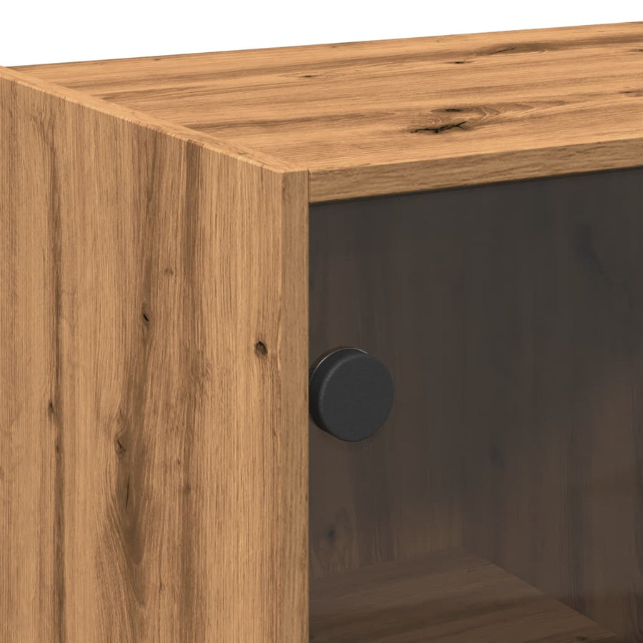 Dressoir 102x37x75,5 cm bewerkt hout artisanaal eikenkleurig