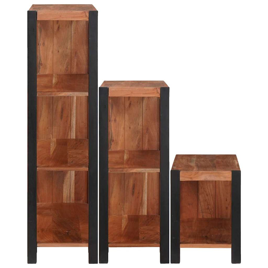 Boekenkast 3 pcs Bruin 80 x 30 x 110 cm Massief Acaciahout