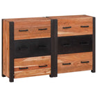 Dressoir massief acaciahout 110x30x75 cm bruin