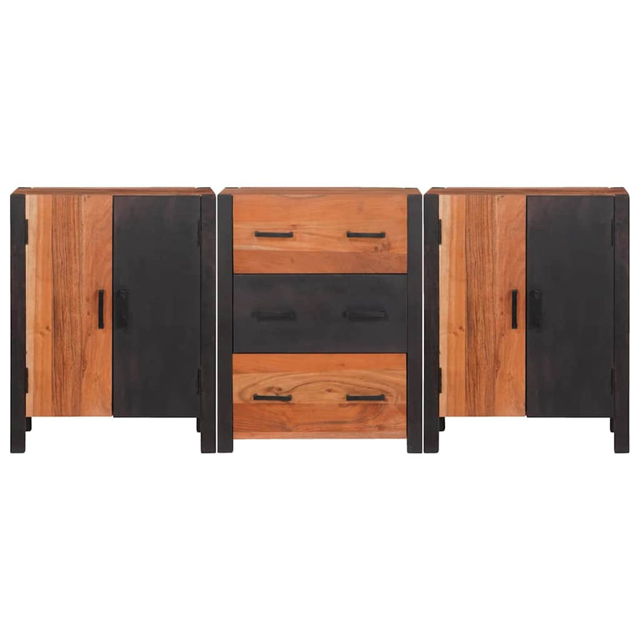 Dressoir 3 pcs Bruin 55 x 30 x 75 cm Massief acaciahout