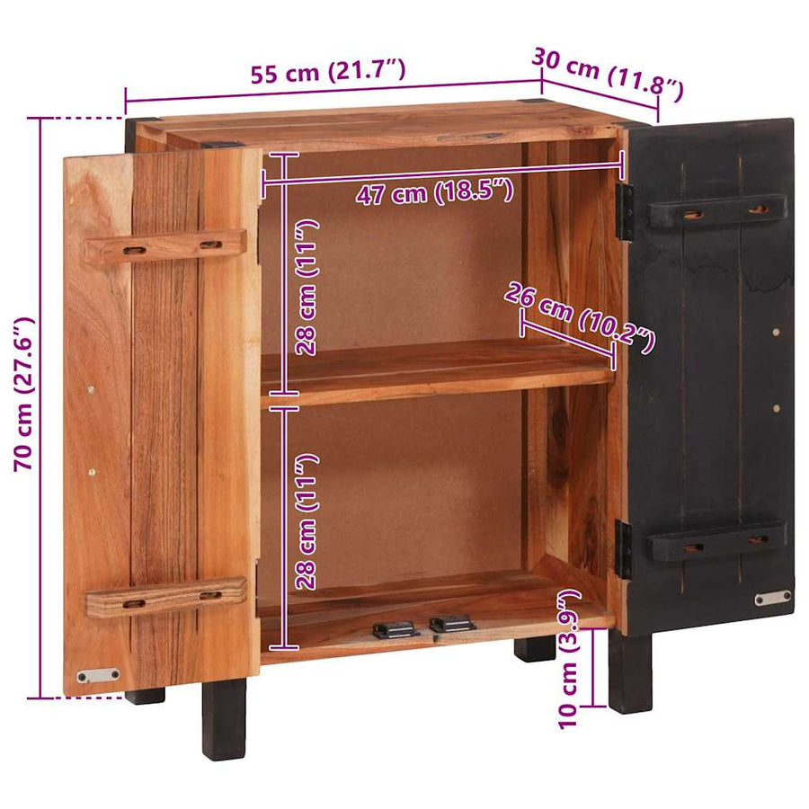 Dressoir 3 pcs Bruin 55 x 30 x 75 cm Massief acaciahout