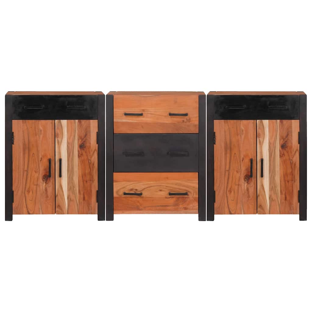 Dressoir 3 pcs Bruin 165 x 30 x 75 cm Massief Acaciahout