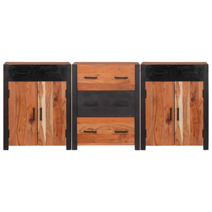 Dressoir 3 pcs Bruin 165 x 30 x 75 cm Massief Acaciahout