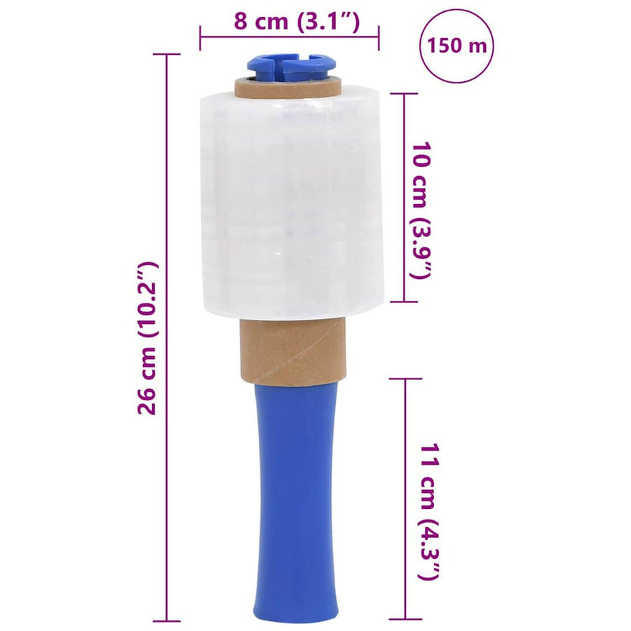 Stretchfilm met handvat 10 st transparant 23 μm 10 cm x 150 m