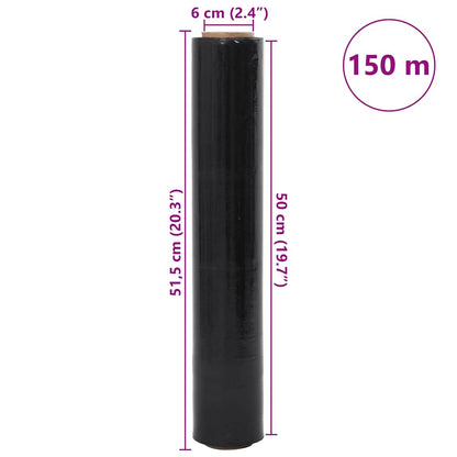 Stretchfilm 2 st 17 μm 50 cm x 150 m zwart