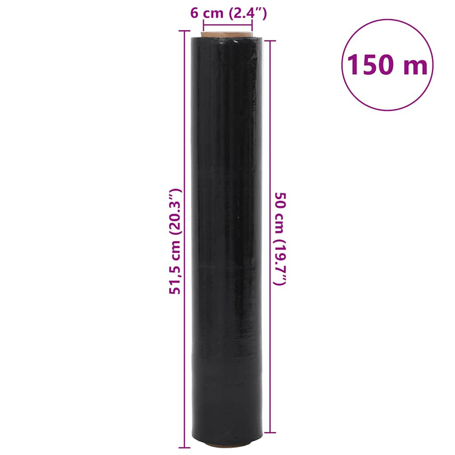 Stretchfilm 2 st 17 μm 50 cm x 150 m zwart