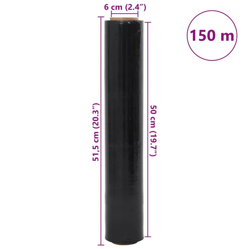 Stretchfilm 2 st 20 μm 50 cm x 150 m zwart