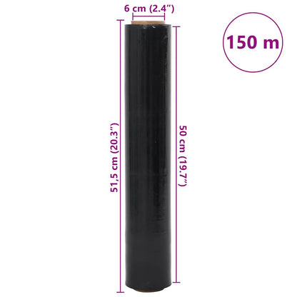 Stretchfilm 2 st 30 μm 50 cm x 150 m zwart