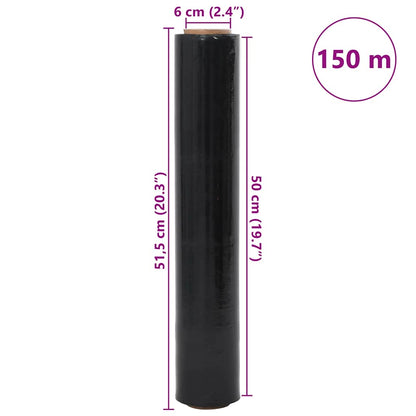 Stretchfilm 6 st 23 μm 50 cm x 150 m zwart