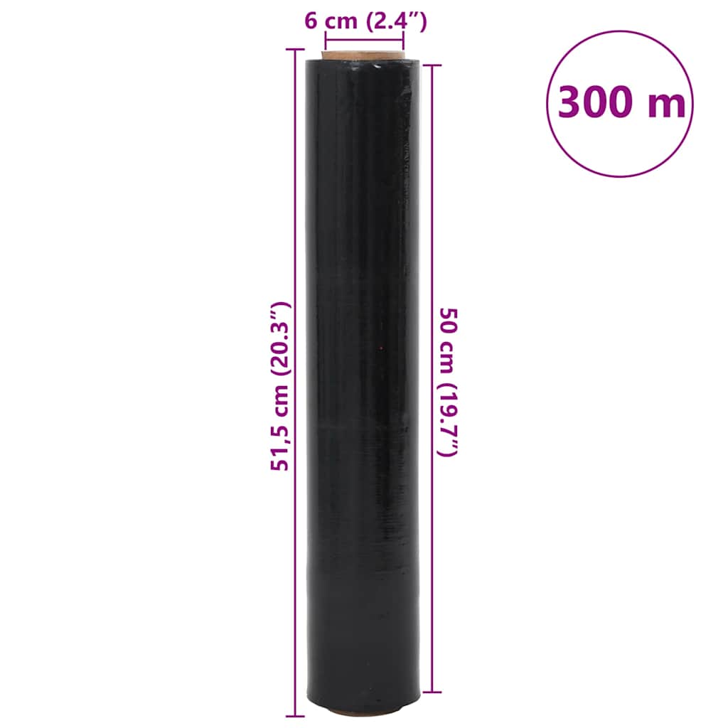 Stretchfilm 2 st 17 μm 50 cm x 300 m zwart