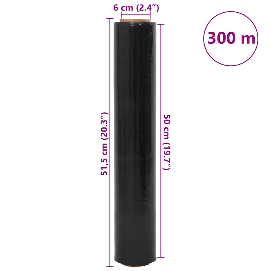 Stretchfilm 2 st 17 μm 50 cm x 300 m zwart