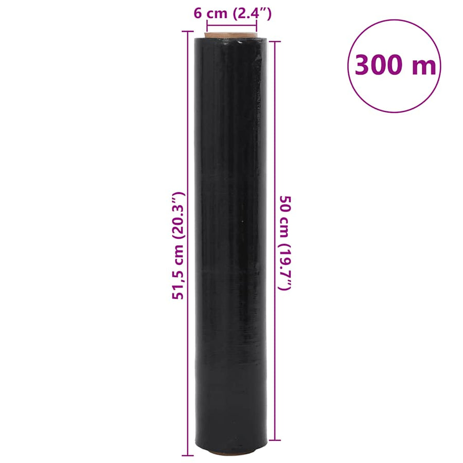 Stretchfilm 2 st 20 μm 50 cm x 300 m zwart