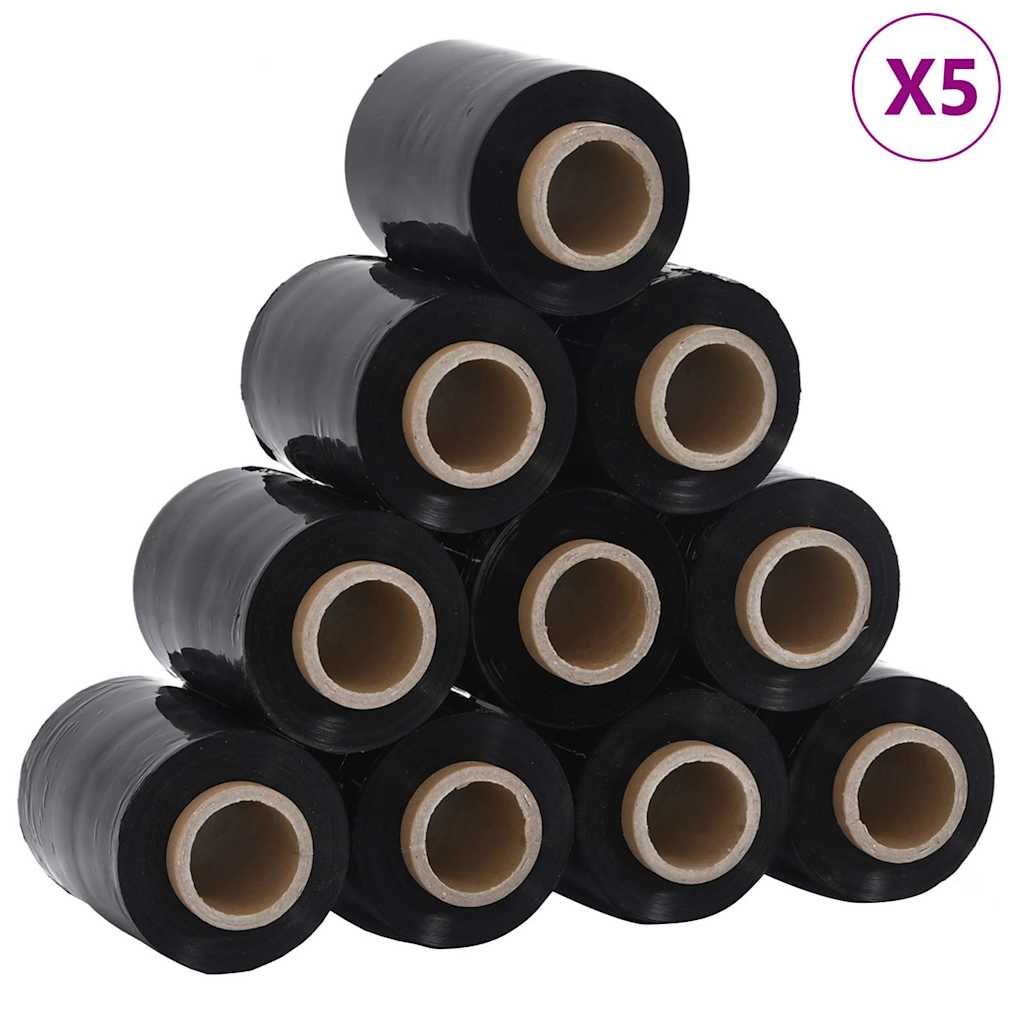 Stretchfolies 50 stuks zwart 23 µm 10 cm x 150 m