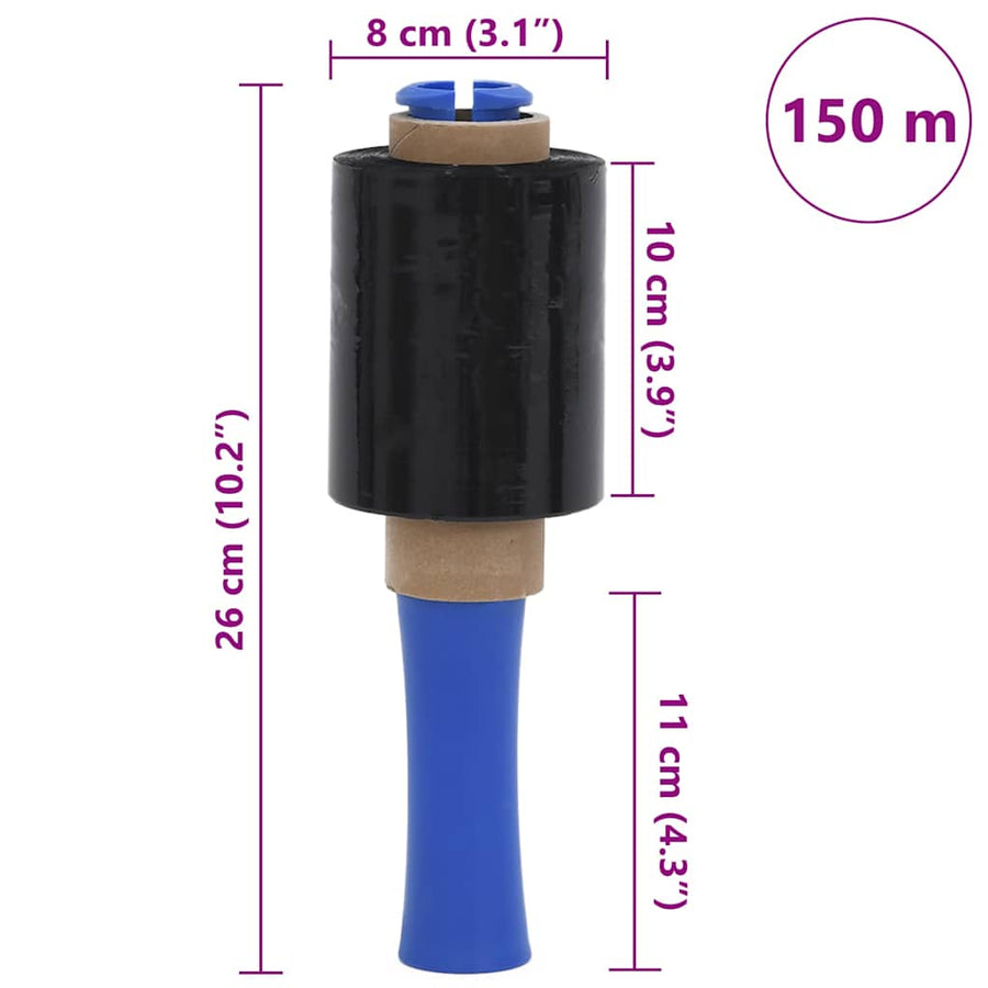 Stretchfolies 50 stuks zwart 23 µm 10 cm x 150 m