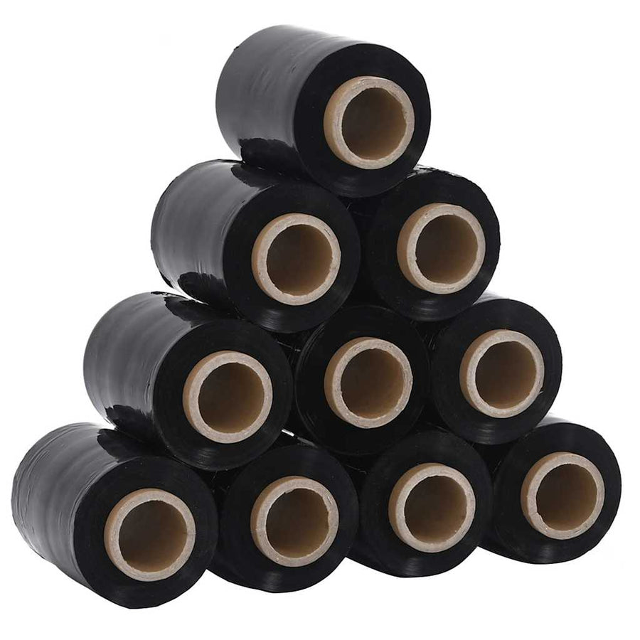Stretchfolies 10 stuks zwart 23 µm 10 cm x 300 m