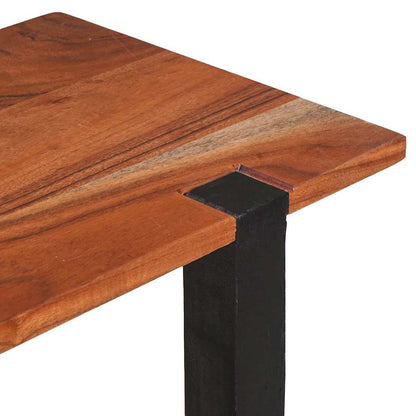 Wandtafel met plank met opslag Bruin en zwart 110 x 30 x 75 cm