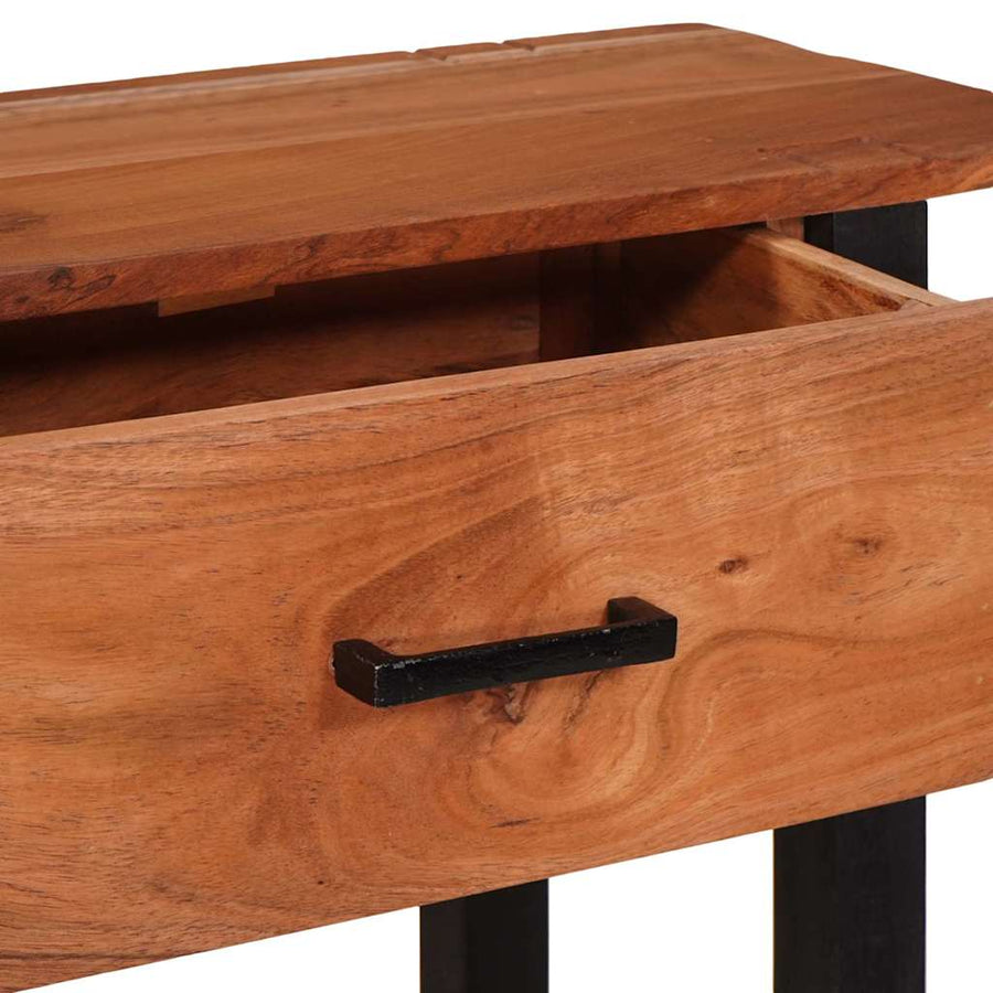 Wandtafel met lade Bruin 110 x 30 x 75 cm Massief acaciahout