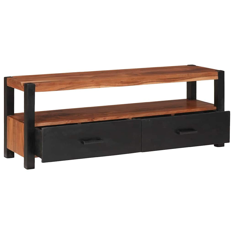 Mediakast met lade Bruin 110 x 30 x 40 cm Massief Acaciahout
